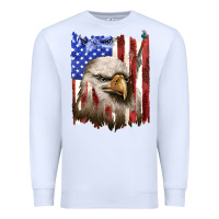 White usa flag with eagle head Premium Sweatshirt - texasbilliewilder