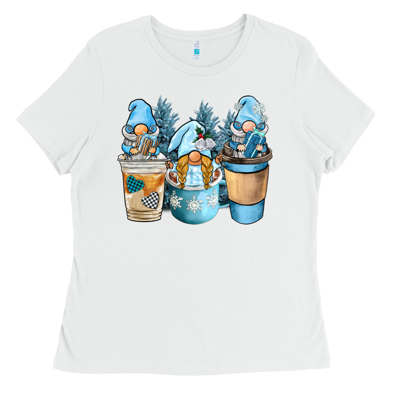 Winter Coffee Gnome Ladies Tee by BarkalooDesign | Teevron