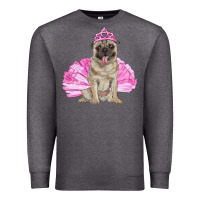 Charcoal Heather balerina pug with tutu Premium Sweatshirt - RanaPortraitStore