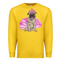 Lemon balerina pug with tutu Premium Sweatshirt - RanaPortraitStore