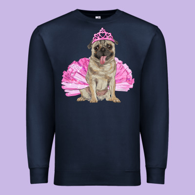 Premium Sweatshirt balerina pug with tutu