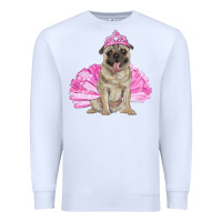 White balerina pug with tutu Premium Sweatshirt - RanaPortraitStore