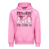 Fuchsia Pink freaking freezing with Snowmans Urban Hoodie - AdoDesignShop