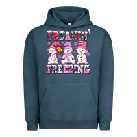 Pigment Midnight Navy freaking freezing with Snowmans Urban Hoodie - AdoDesignShop