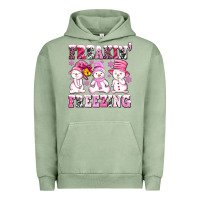 Pigment Oil Green freaking freezing with Snowmans Urban Hoodie - AdoDesignShop