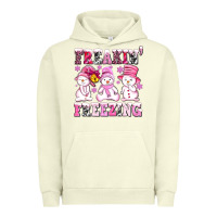 Pigment Pistachio freaking freezing with Snowmans Urban Hoodie - AdoDesignShop
