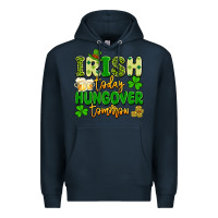 Navy irish today hungover tomorrow Premium Hoodie - Artiststas