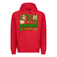 Red irish today hungover tomorrow Premium Hoodie - Artiststas