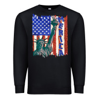 Black usa flag with statue of liberty Premium Sweatshirt - texasbilliewilder