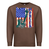 Chestnut usa flag with statue of liberty Premium Sweatshirt - texasbilliewilder