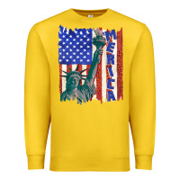 Lemon usa flag with statue of liberty Premium Sweatshirt - texasbilliewilder