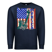 Navy usa flag with statue of liberty Premium Sweatshirt - texasbilliewilder