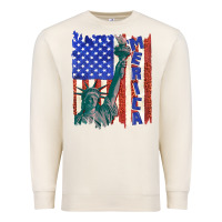 Sandshell usa flag with statue of liberty Premium Sweatshirt - texasbilliewilder