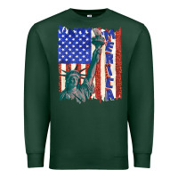 Sports Green usa flag with statue of liberty Premium Sweatshirt - texasbilliewilder