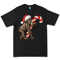 Black Christmas Candy Cane Baby Gorilla Premium Tee - LillyAllenDesigns