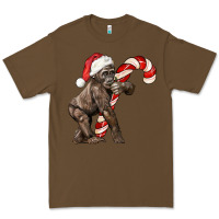 Cacao Christmas Candy Cane Baby Gorilla Premium Tee - LillyAllenDesigns