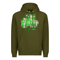 Army Green st patricks day clover Premium Hoodie - Artiststas