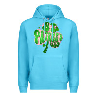 Ocean Blue st patricks day clover Premium Hoodie - Artiststas