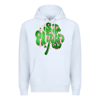 White st patricks day clover Premium Hoodie - Artiststas