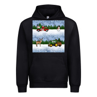 Black christmas snow truck seamless pattern Urban Hoodie - BundleAndBundleShop