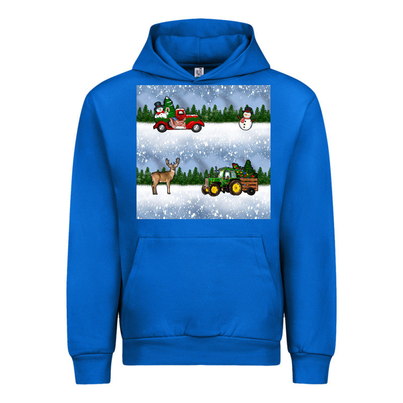 Christmas Snow Truck Seamless Pattern Urban Hoodie by BundleAndBundleShop | Teevron