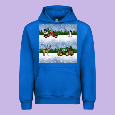 Christmas Snow Truck Seamless Pattern Urban Hoodie Designed By Bundleandbundleshop