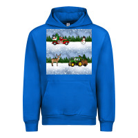 Cobalt christmas snow truck seamless pattern Urban Hoodie - BundleAndBundleShop