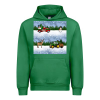 Emerald christmas snow truck seamless pattern Urban Hoodie - BundleAndBundleShop