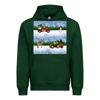 Forest Green christmas snow truck seamless pattern Urban Hoodie - BundleAndBundleShop