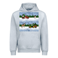 Heather Grey christmas snow truck seamless pattern Urban Hoodie - BundleAndBundleShop