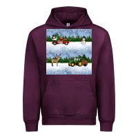 Mauve Wine christmas snow truck seamless pattern Urban Hoodie - BundleAndBundleShop
