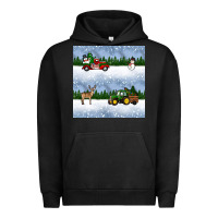 Pigment Black christmas snow truck seamless pattern Urban Hoodie - BundleAndBundleShop
