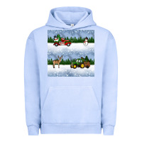 Pigment Grape Ice christmas snow truck seamless pattern Urban Hoodie - BundleAndBundleShop