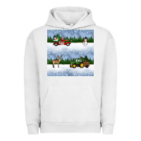 Pigment Lunar Rock christmas snow truck seamless pattern Urban Hoodie - BundleAndBundleShop