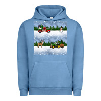 Pigment Pebble Blue christmas snow truck seamless pattern Urban Hoodie - BundleAndBundleShop