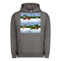 Pigment Tornado christmas snow truck seamless pattern Urban Hoodie - BundleAndBundleShop