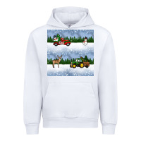 White christmas snow truck seamless pattern Urban Hoodie - BundleAndBundleShop