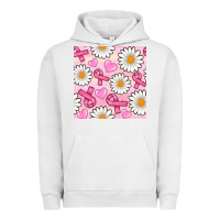 Pigment Lunar Rock breast cancer awareness with daisy and heart seamless pattern Urban Hoodie - BundleAndBundleShop