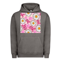 Pigment Tornado breast cancer awareness with daisy and heart seamless pattern Urban Hoodie - BundleAndBundleShop