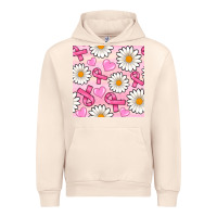 Sandshell breast cancer awareness with daisy and heart seamless pattern Urban Hoodie - BundleAndBundleShop