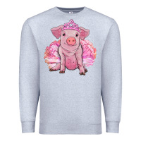 Heather Grey balerina pig with tutu Premium Sweatshirt - RanaPortraitStore