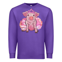 Purple balerina pig with tutu Premium Sweatshirt - RanaPortraitStore