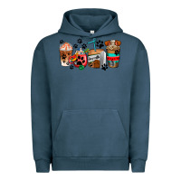 Pigment Midnight Navy dogs coffee cups Urban Hoodie - AdoDesignShop
