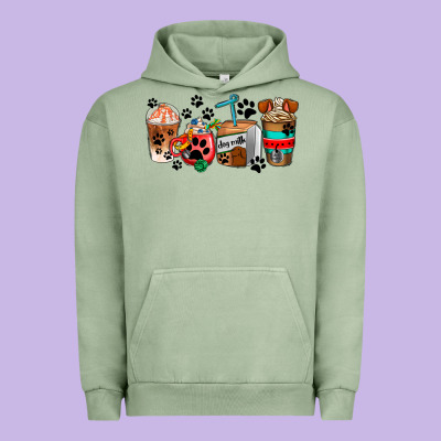 Dogs Coffee Cups Urban Hoodie Designed By Adodesignshop