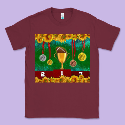American Football Trophy Cup And Medal Tumbler Classic Tee Designed By Bundleandbundleshop