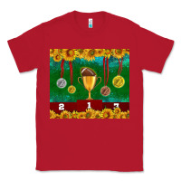 Red american football trophy cup and medal tumbler Classic Tee - BundleAndBundleShop
