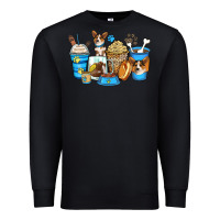 Black corgi coffee cups Premium Sweatshirt - Zillion Design Studio
