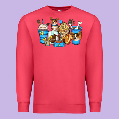 Premium Sweatshirt corgi coffee cups