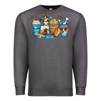 Charcoal Heather corgi coffee cups Premium Sweatshirt - Zillion Design Studio
