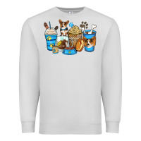 Dove Grey corgi coffee cups Premium Sweatshirt - Zillion Design Studio